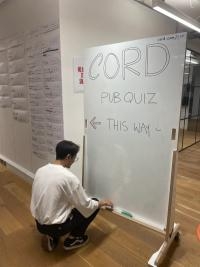 A photo of the Cord office before the Cord Pub Quiz event